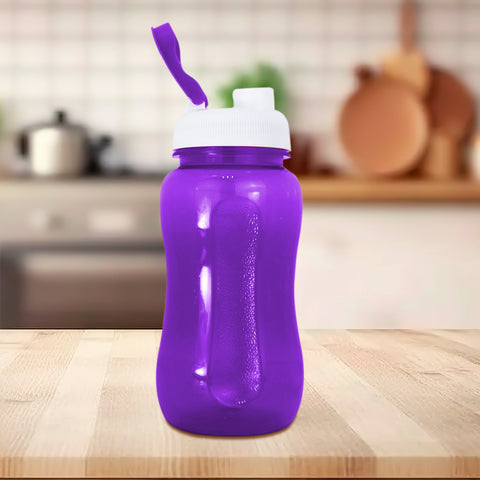 Botella de Plástico con Tapa, color Morado, 500ml
