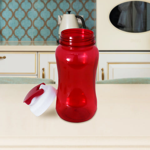 Botella de Plástico con Tapa, color Rojo, 500ml