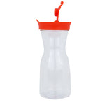 Garrafa de Plástico Transparente con Tapa, color Naranja, 500 ml