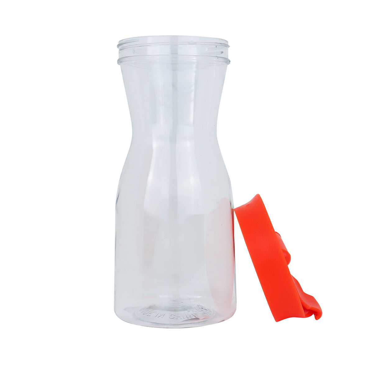 Garrafa de Plástico Transparente con Tapa, color Naranja, 500 ml