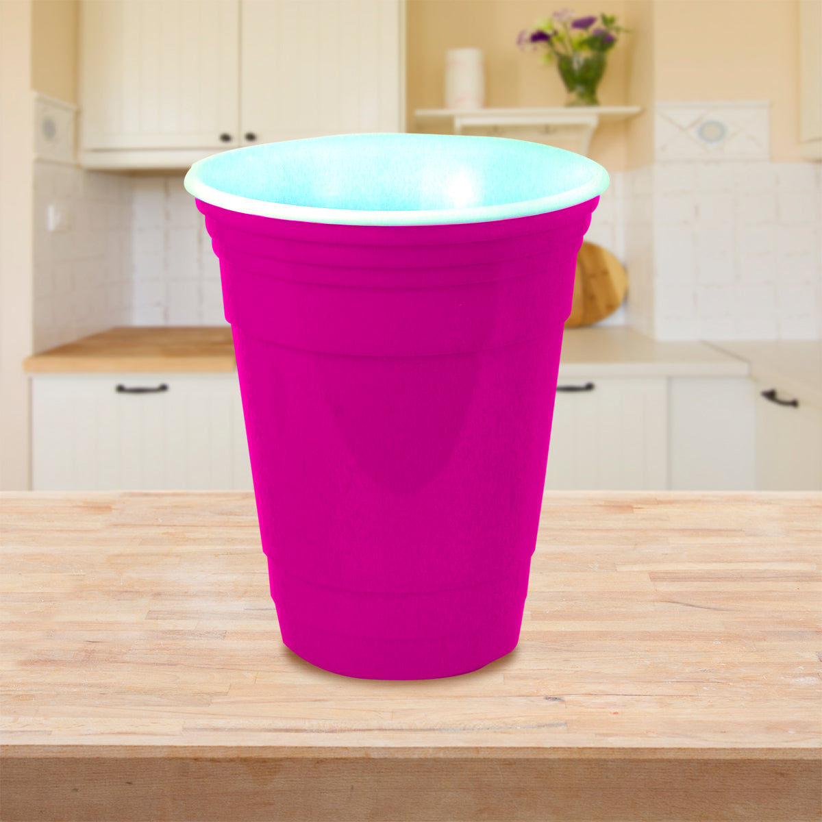 Vaso de Plástico, color Rosa, 490ml