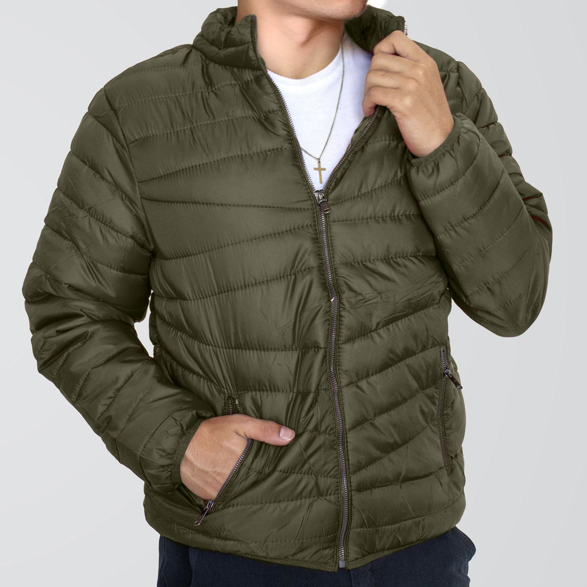 Chaqueta Militar Chamarra Tipo Militar Hombre Chamarra Color Verde