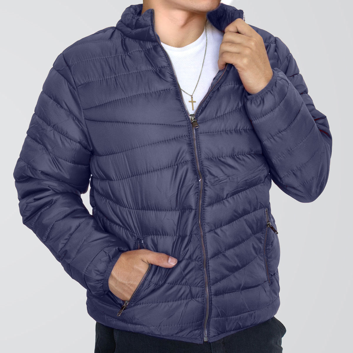 Chamarra azul marino hombre sale