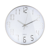 Reloj de Pared Moderno, color Plata con Blanco