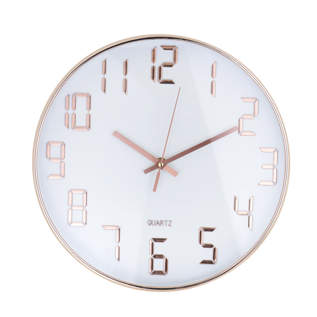 Reloj de Pared Moderno, color Rosa con Blanco