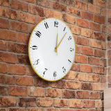 Reloj Circular de Pared, color Blanco con Dorado