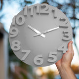 Reloj Moderno con Relieve para Pared, color Gris