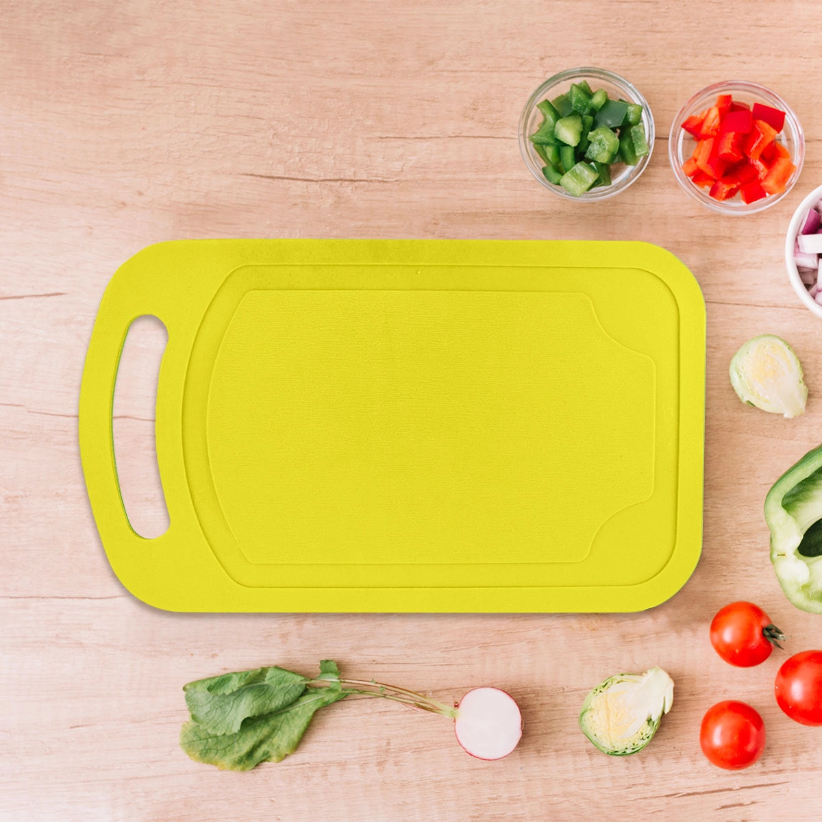 Tabla para Picar, Plástico, Color Amarillo