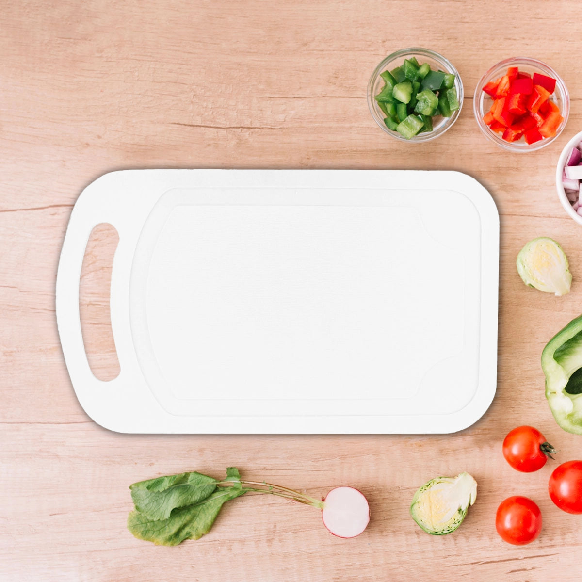 Tabla para Picar, Plástico, Color Blanco