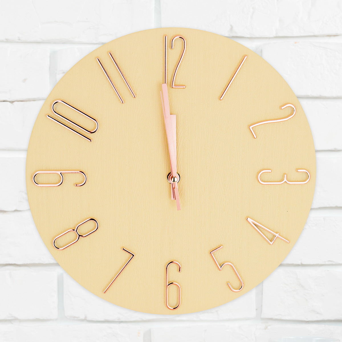 Reloj Circular de Pared, color Beige, 30cm