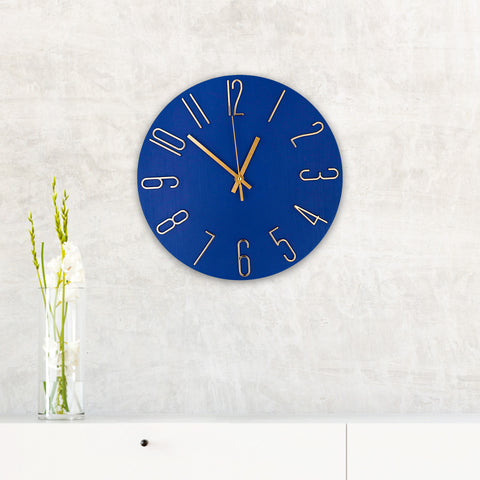 Reloj Circular de Pared, color Azul Rey
