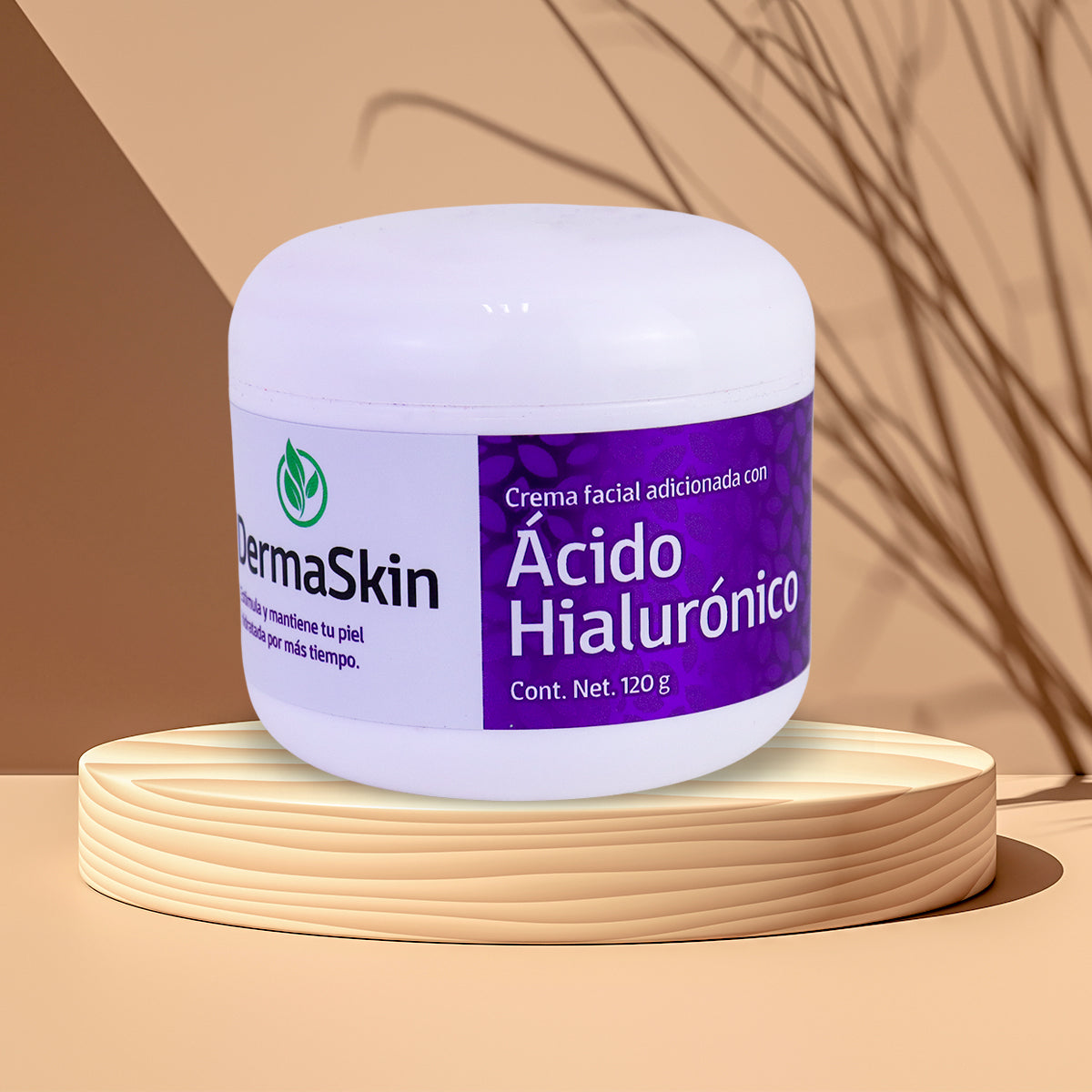 DermaSkin, Crema Facial Adicionada con Ácido Hialurónico, 120 gr