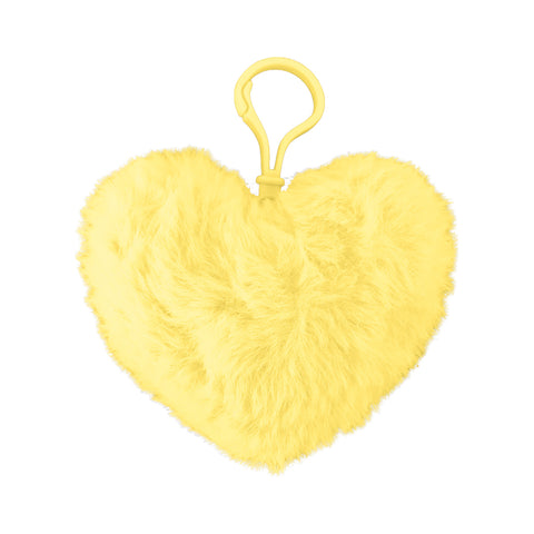 Llavero en Forma de Corazón de Peluche, color Amarillo