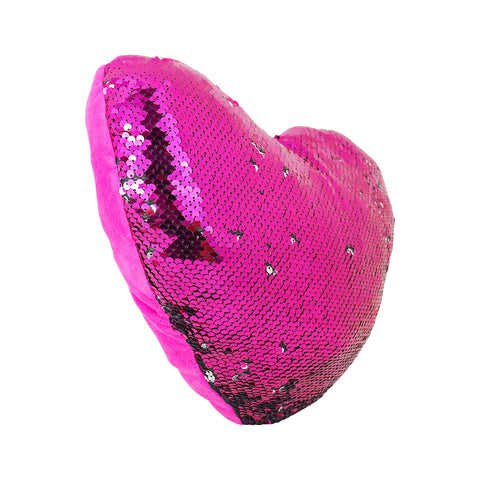 Almohada en Forma de Corazón color Rosa con Lentejuelas