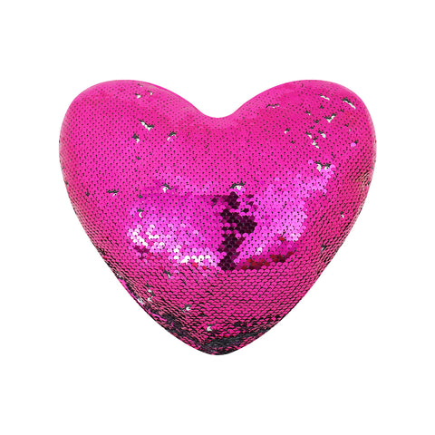 Almohada en Forma de Corazón color Rosa con Lentejuelas