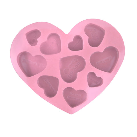 Molde de Silicona en Forma de Corazón, color Rosa