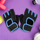 Guantes para Gym, color Negro con Azul