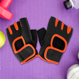 Guantes para Gym, color Negro con Naranja