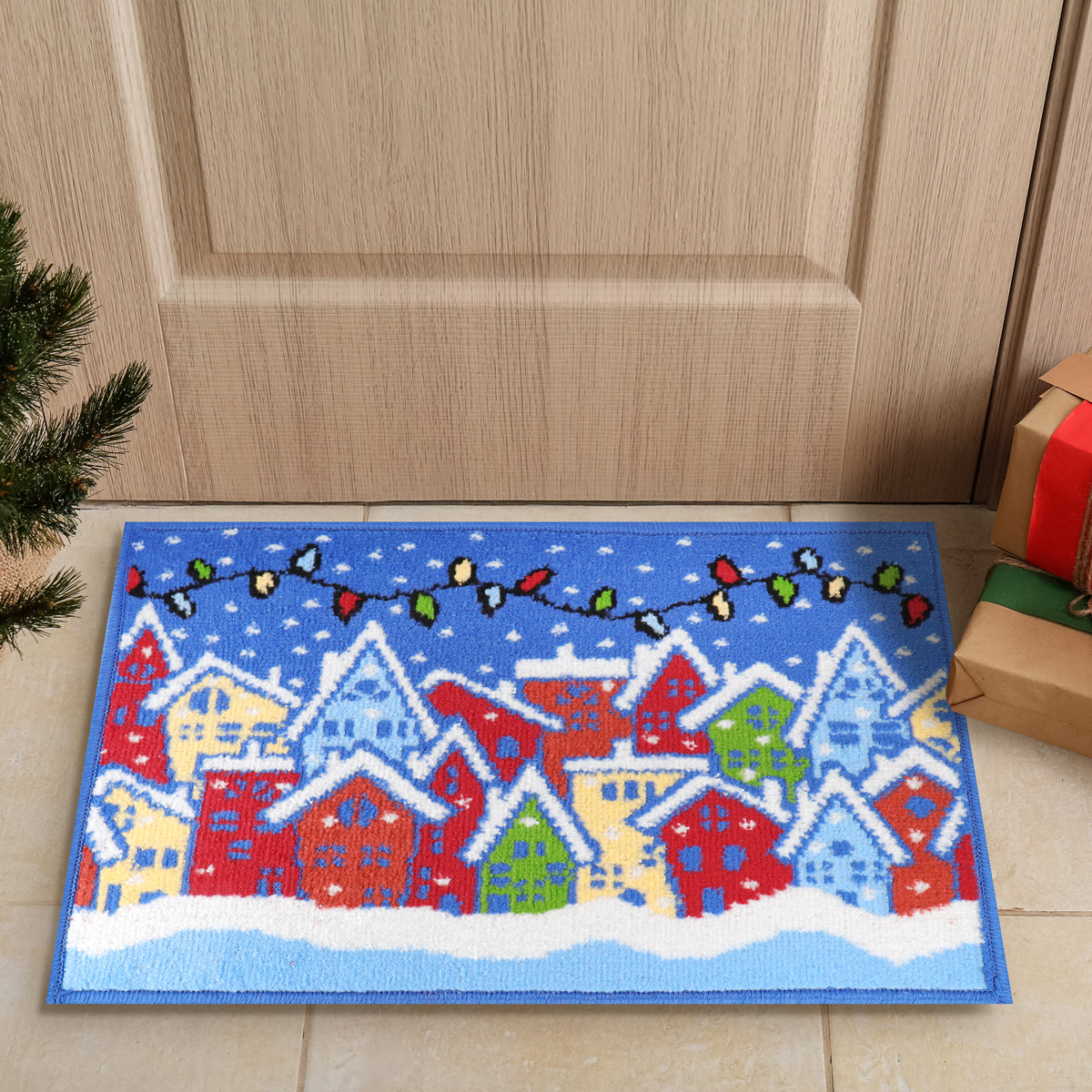 Tapete Navideño, Casitas, 40x60 cm