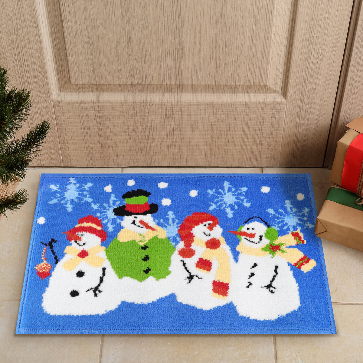Tapete Navideño, Muñecos de Nieve, 40x60 cm