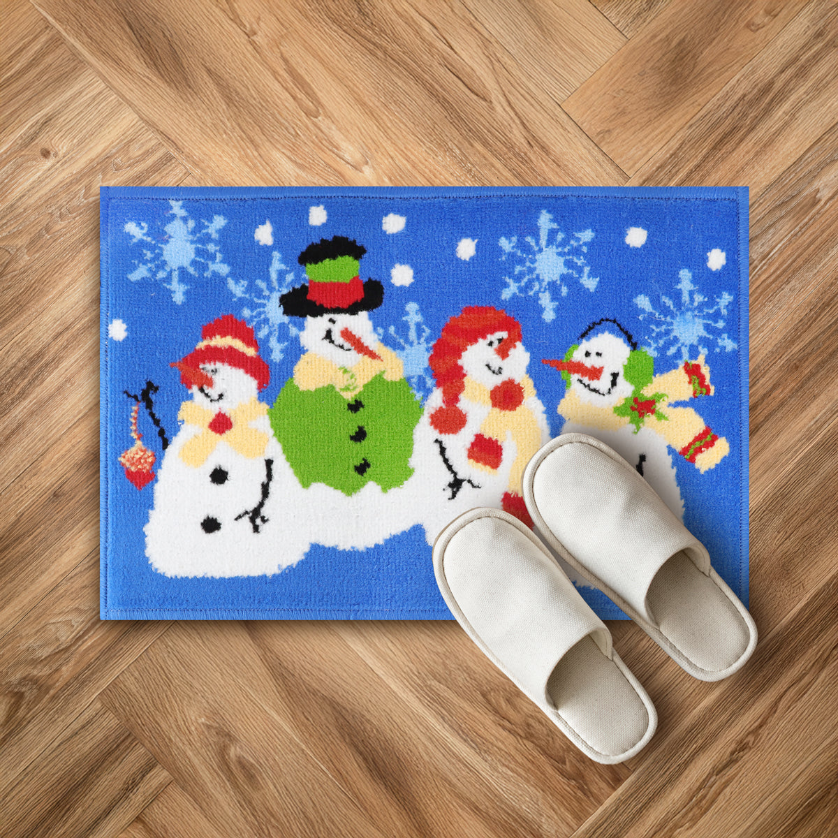 Tapete Navideño, Muñecos de Nieve, 40x60 cm