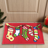 Tapete Navideño, Botas, Color Rojo, 40x60 cm