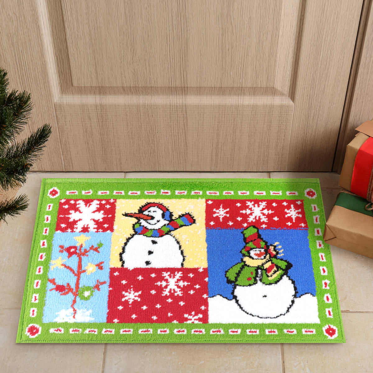 Tapete Navideño, Muñecos de Nieve, Colores, 40x60 cm