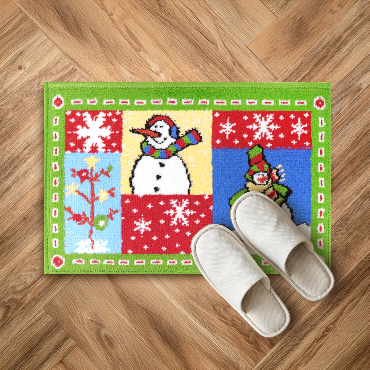 Tapete Navideño, Muñecos de Nieve, Colores, 40x60 cm