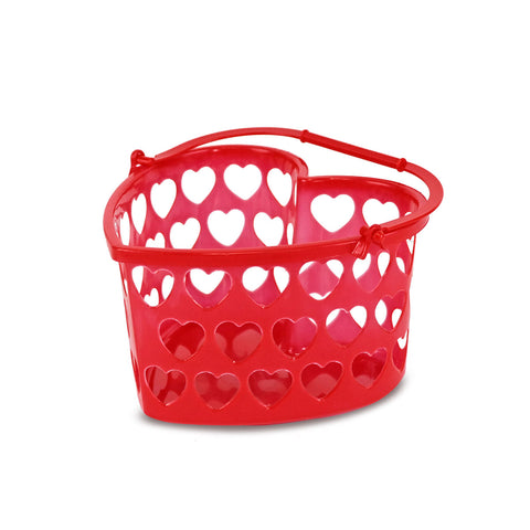 Canasta de Plástico con Forma de Corazón, color Rojo