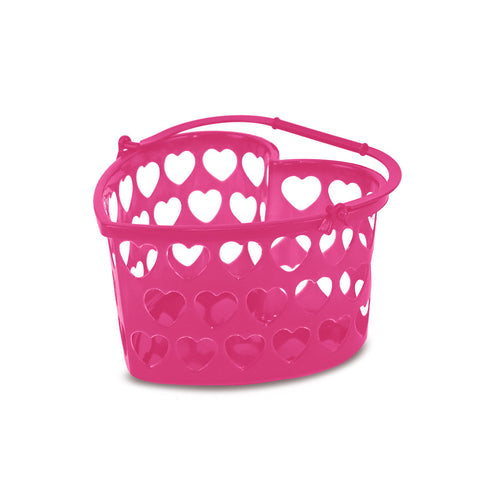 Canasta de Plástico con Forma de Corazón, color Rosa