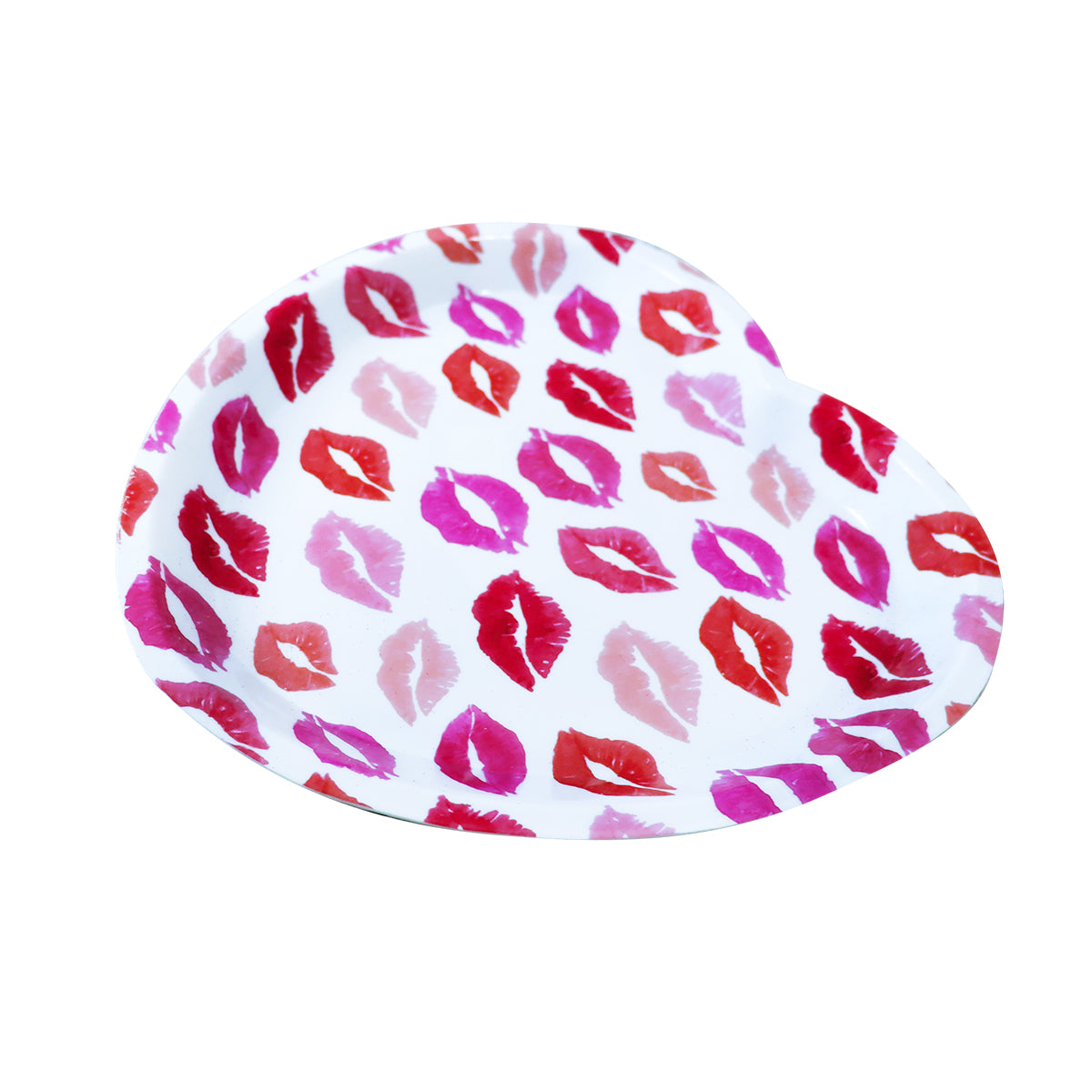 Plato de Plástico en Forma de Corazón, color Blanco
