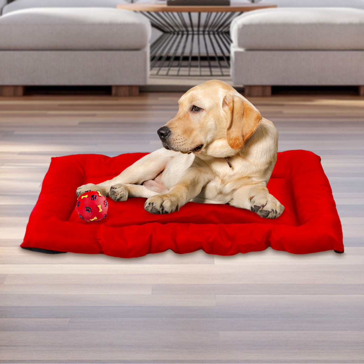 Cama para Mascota, color Rojo con Negro