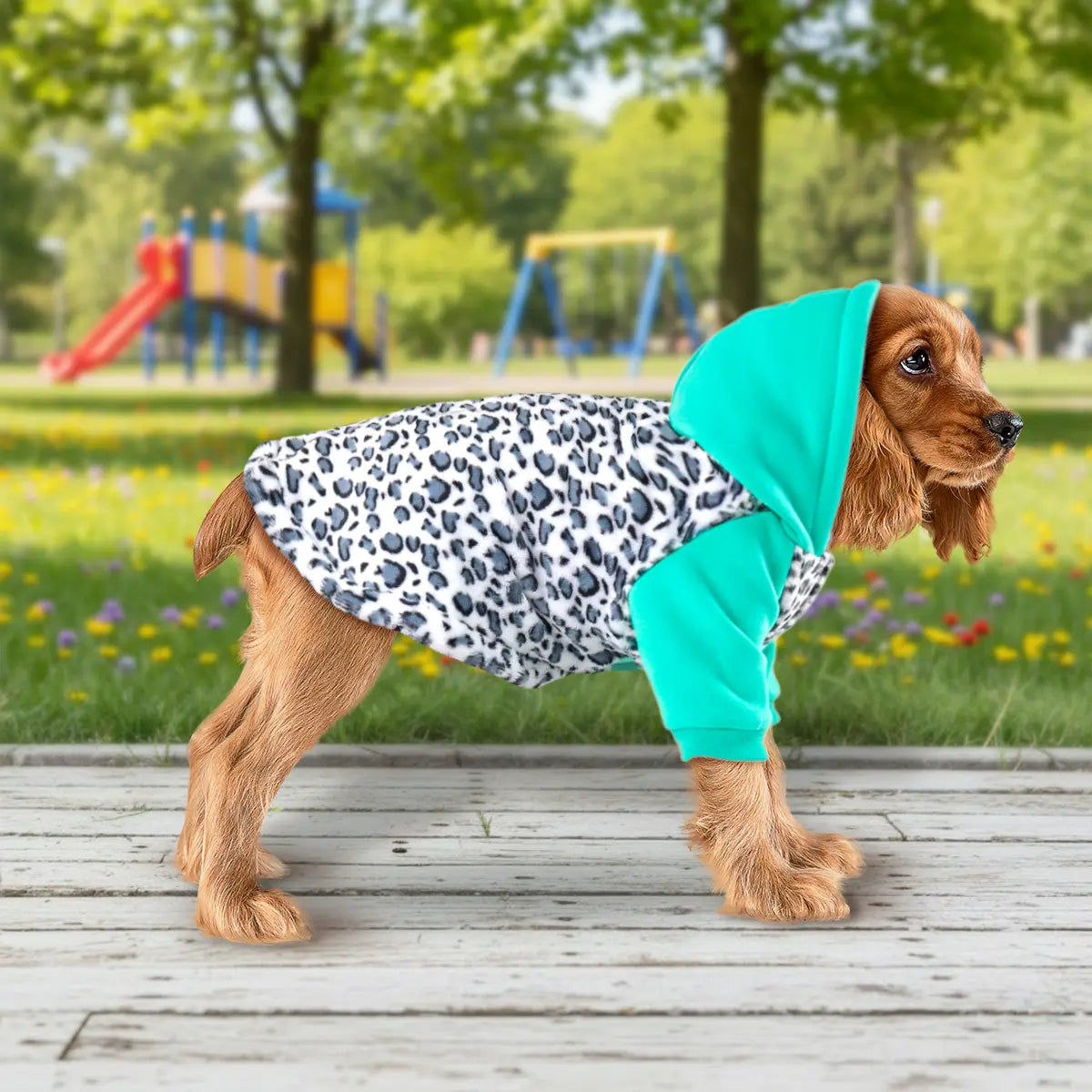 Sudadera para Mascota, Animal Print, Color Aqua