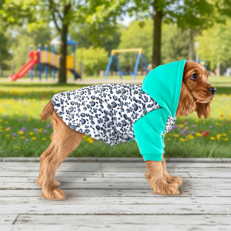 Sudadera para Mascota, Animal Print, Color Aqua