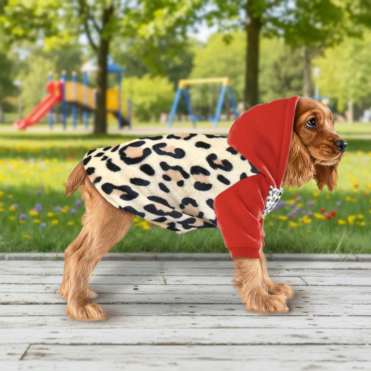 Sudadera para Mascota, Color Rojo, Animal Print