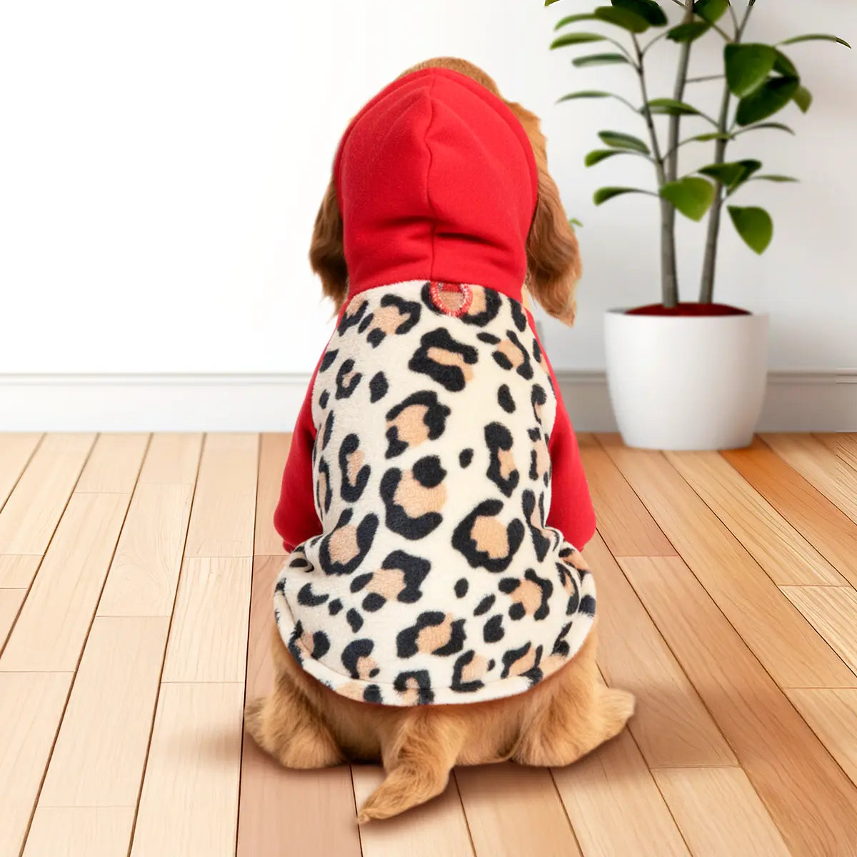 Sudadera para Mascota, Color Rojo, Animal Print