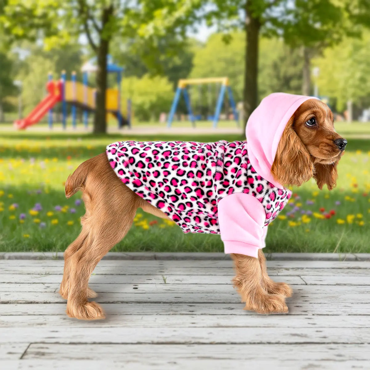 Sudadera para Mascota, Animal Print, Color Rosa