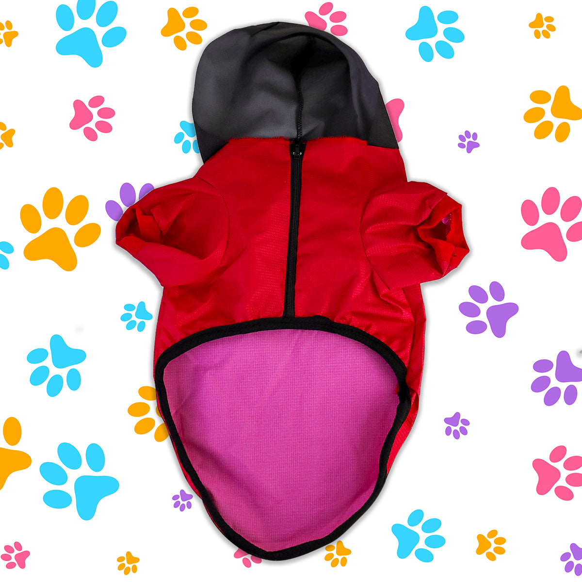 Sudadera color Rojo con Gorro para Perro