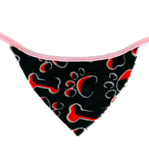 Pashmina para Mascotas con Diseño, color Negro con Rojo