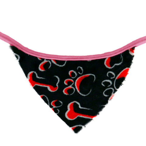 Pashmina para Mascotas con Diseño, color Negro con Rojo
