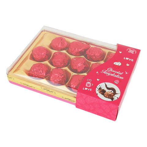 Caja de Trufas de Chocolate, color Rojo