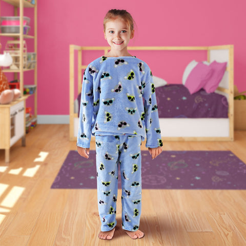 Pijama Polar Infantil, color Azul Cielo, 2 pzas.