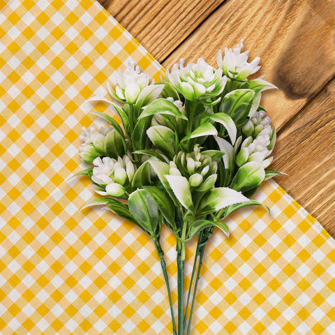 Follaje Artificial con Flores color Blanco