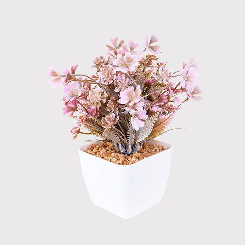 Maceta Decorativa con Planta Artificial, color Lila