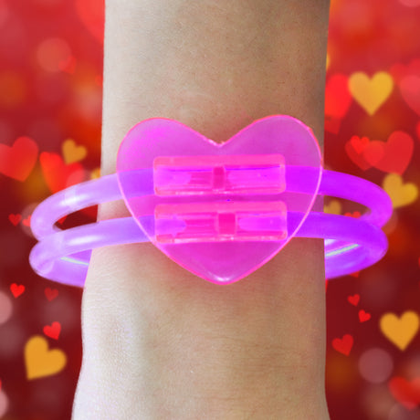 Niceglow, Pulsera de Neón en Forma de Corazón, color Morado