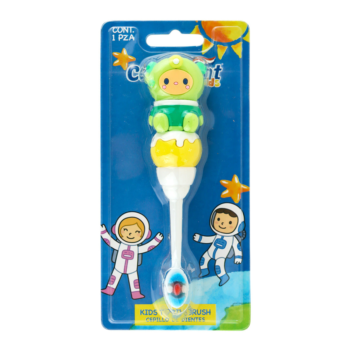 Cepillo de Dientes para Bebé, Diseño de Astronauta, Color Verde