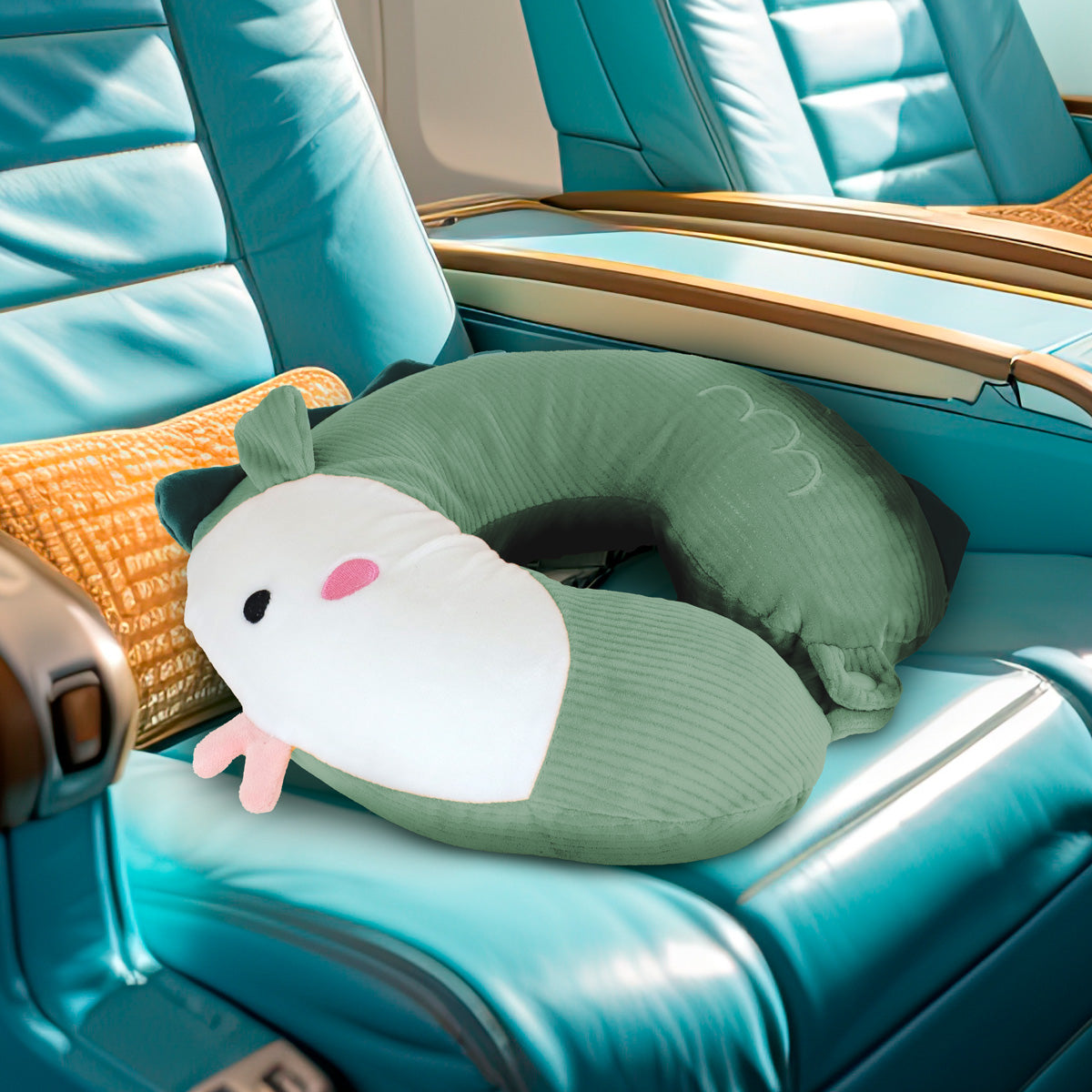 Almohada con Diseño de Pez color Verde para Viaje