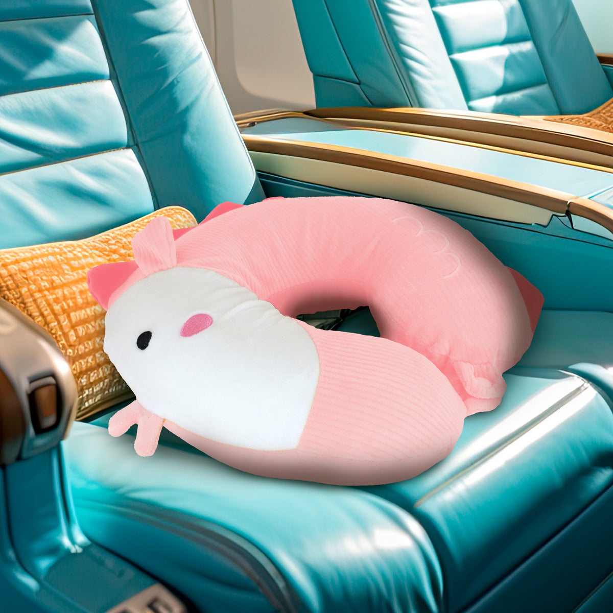 Almohada con Diseño de Pez color Rosa para Viaje