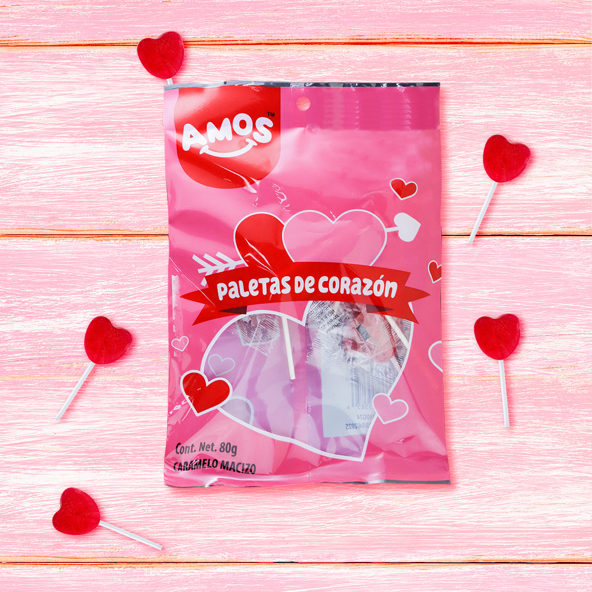 Paletas de Corazón Amos, 80gr