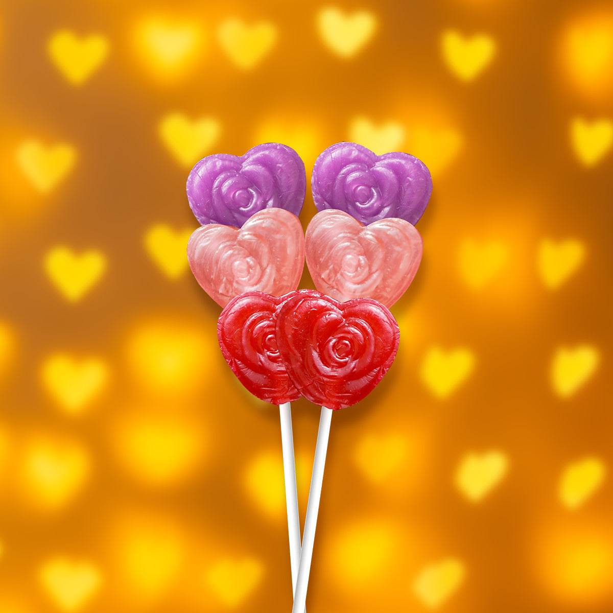 Paletas de Rosas de Corazón Amos, 60gr